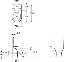 Ambassador Унитаз компакт Abner безободковый белый с сиденьем микролифт – фотография-13